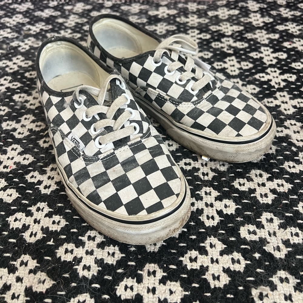 Vans Black & White Checkered Sneakers Size 5.5